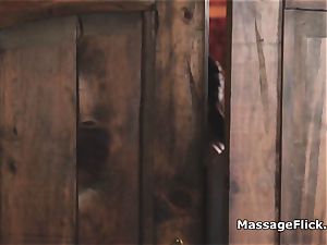 bodacious Italian masseur titty banged after blowage