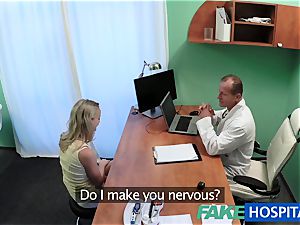 FakeHospital ultra-cute light-haired patient gets cootchie examination
